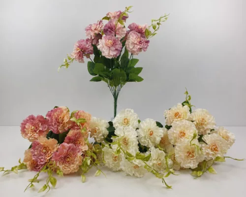 Élethű selyem 9 ágú cinea csokor vegyes színekben választható  45cm db
