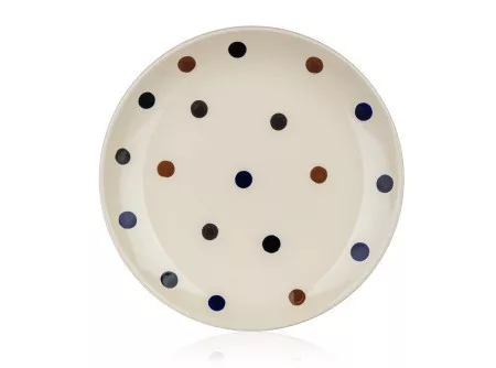 Tányér fehér, színes pöttyökkel "DOTS"