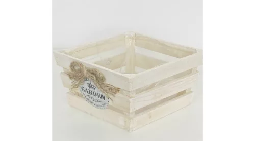 Fa kaspó kocka natúr masnis 15x15x11cm