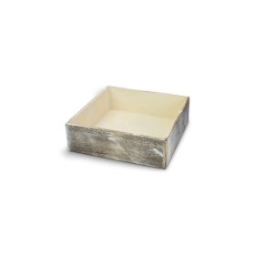 Dekotál rusztikus négyzet 20x20cm szürkésbarna