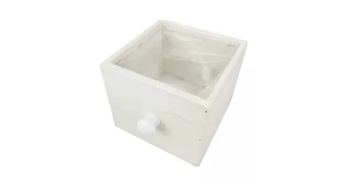 Kocka dekorláda fehér gombbal