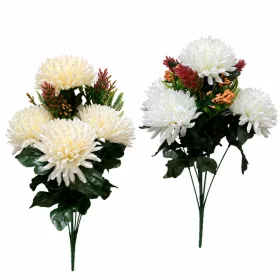   Selyem krizantém csokor 9 ágú 38cm fehér vagy krém színben