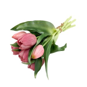 Zártfejű élethű gumi tulipán 7db/csokor - Mályva