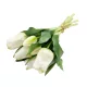 Csúcsosfejű élethű gumi tulipán 7db/csokor - Fehér