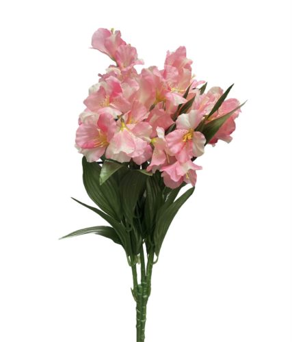 Élethű selyem asztromélia csokor 7 ágú rózsaszín 45cm