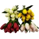 Élethű selyemvirág tulipán csokor 8 szál 40cm több színben választható/db