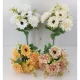 Élethű selyem 9 ágú dália és gerbera csokor vegyes színekben/db 44cm választható