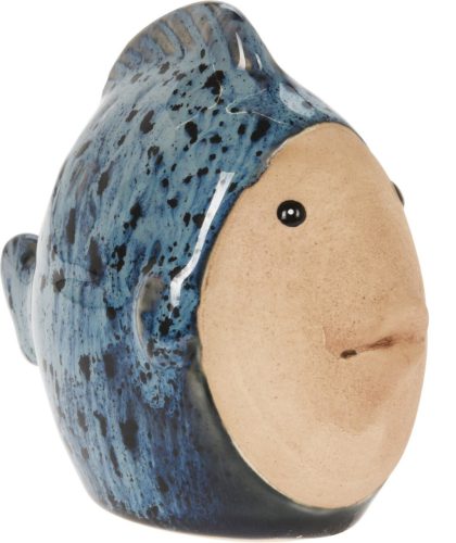 Hal dekoráció porcelán kicsi kék