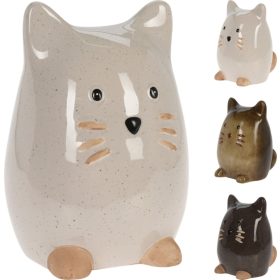   Kerámia macska figura 14,3x14,5x20,5cm 3 féle színben, választható