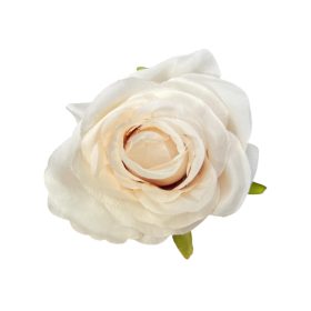Élethű selyemvirág rózsa fej ekrü 7 cm