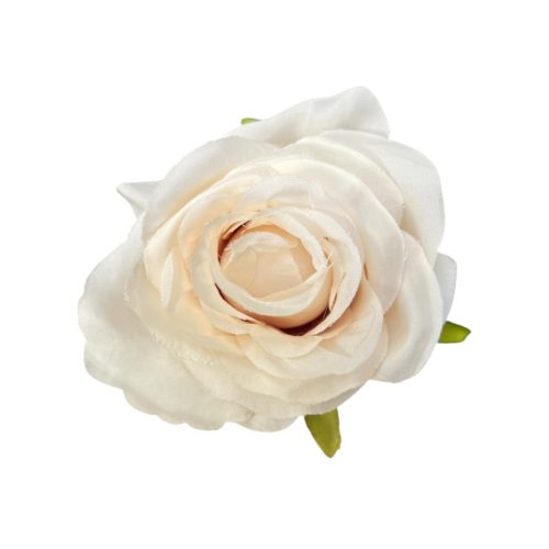 Élethű selyemvirág rózsa fej ekrü 7 cm