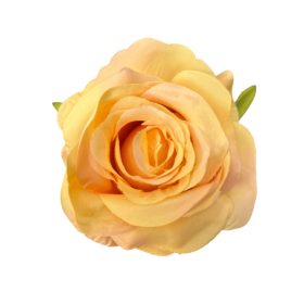 Élethű selyemvirág rózsa fej sötét barack 7 cm