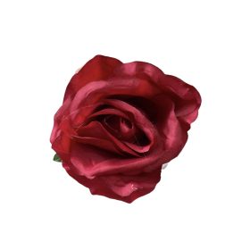 Élethű selyem nyílott rózsafej bordó 8 cm