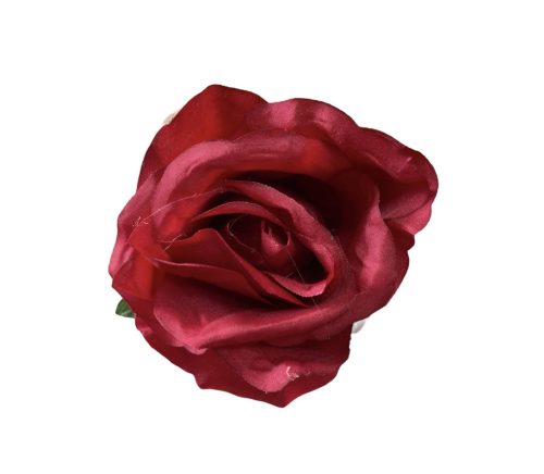Élethű selyem nyílott rózsafej bordó 8 cm