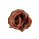 Élethű selyem nyílott rózsafej barna 8cm