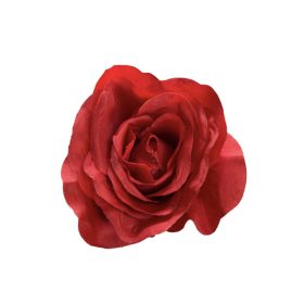 Élethű selyem nyílott rózsafej piros 8cm