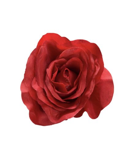 Élethű selyem nyílott rózsafej piros 8cm