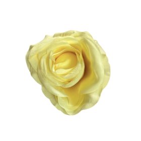 Élethű selyem nyílott rózsafej sárga 8 cm