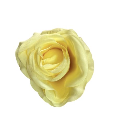 Élethű selyem nyílott rózsafej sárga 8 cm