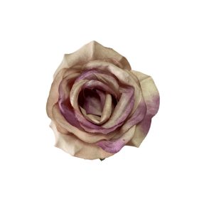 Élethű selyem nyílott rózsafej vintage lila 8 cm