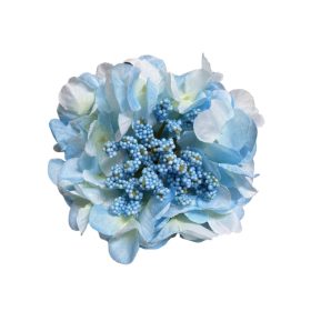   Élethű selyemvirág hortenzia fej bogyós élénk kék 13cm