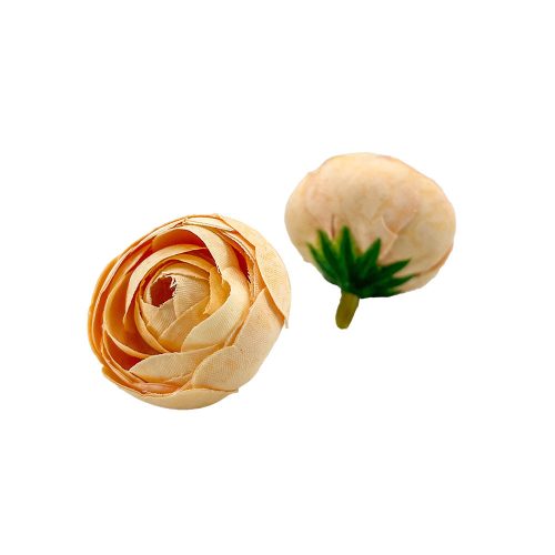 Élethű selyemvirág mini boglárka fej barack 3 cm