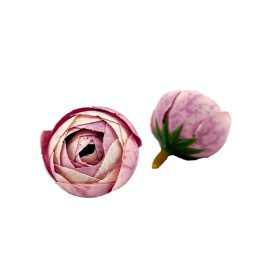 Élethű selyemvirág mini boglárka fej lila-krém 3 cm