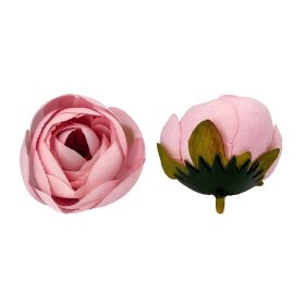 Élethű selyemvirág rózsaszín boglárka fej 4 cm