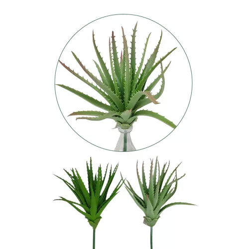Élethű pozsgás műnövény aloe vera hamvas vagy zöld/db
