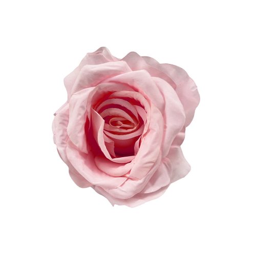 Élethű selyemvirág rózsafej halvány rózsaszín 8 cm