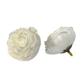 Élethű selyemvirág boglárka fej fehér 5 cm