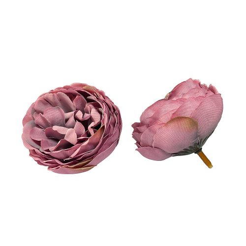 Élethű selyemvirág boglárka fej vintage lila 5 cm