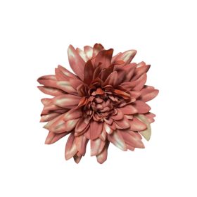 Élethű selyemvirág dália fej 11 cm krémes barna