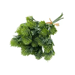 Selyem élethű zöld 3 szálas gömbölyű fejű 30 cm