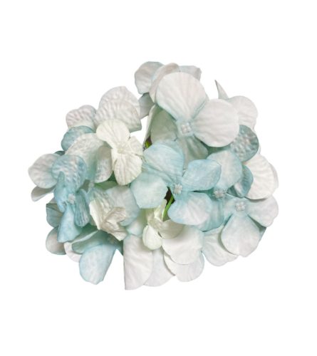 Élethű selyemvirág hortenzia fej halvány kék 16cm