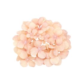   Élethű selyemvirág hortenzia fej rózsaszín-halvány barack 16cm