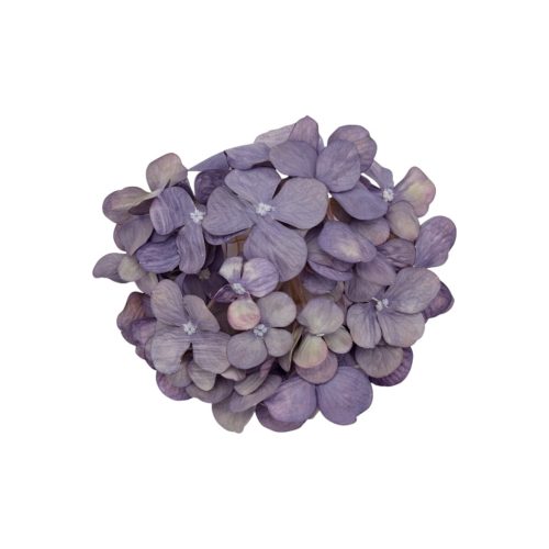 Élethű selyemvirág hortenzia fej vintage lila 16cm