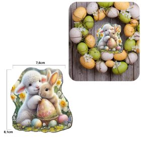 Nyomtatott dekorkarton - Bárányka nyuszival 2db/csomag