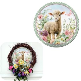 Nyomtatott fa tábla koszorú közép - Báránykás 11,8cm