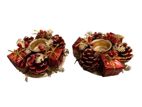 Karácsonyi gyertyatartó 7,5x4cm 2db/cs