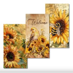   Nyomtatott dekorkarton - Napraforgós táblák 9,5x5 cm 3 db/csomag