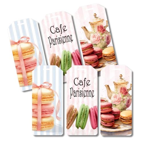 Nyomtatott dekorkarton - Macaronos biléták 6db/csomag