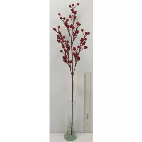 Piros bogyós ág 78cm