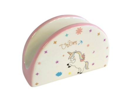 Kerámia szalvétatartó 14,5x6x8cm -  Unikornis