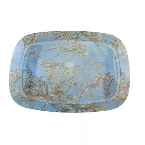Szögletes üveg tál Van Gogh mintával – 35×25 cm, díszdobozban