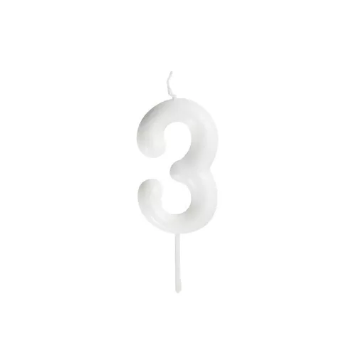 Gyertya fehér 3-as 6cm
