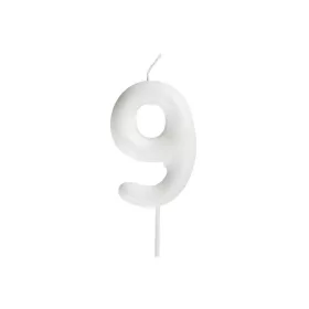 Gyertya fehér 9-es 6cm