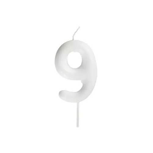 Gyertya fehér 9-es 6cm