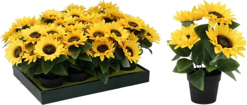 Élethű cserepes napraforgó 28cm