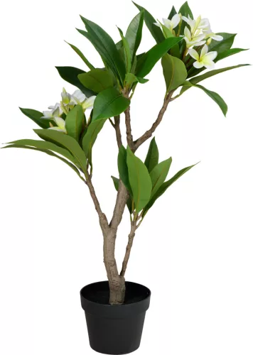 Élethű mű frangipáni fa kaspóban 90 cm